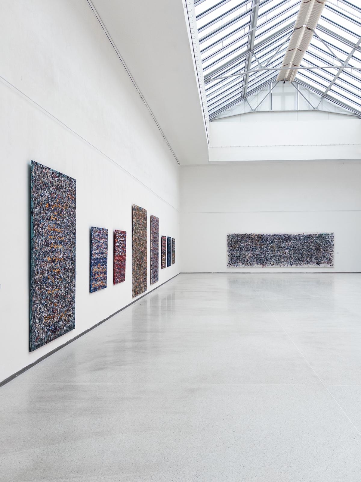 Anima Mundi installed beneath the skylight at Galerie Mánes, Prague